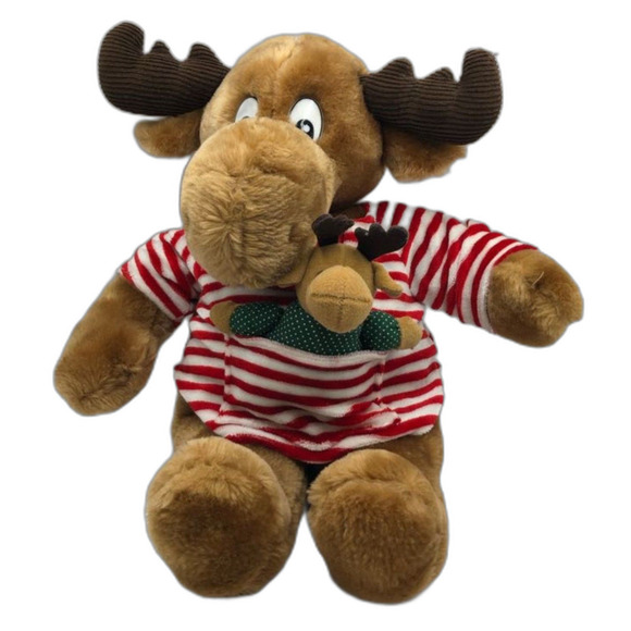 Vintage 1992 Moostletoe and Littletoe Christmas Plush Stuffed Animal Col… - Picture 1 of 9